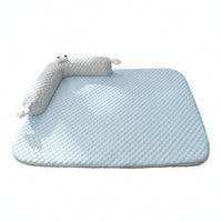 Pet Bed with Pillow Machine Washable Quilted Pet Pad Non-Slip Dog Mat with Pillow for Crate