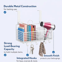 Over Door Hanger Hooks Organizer, Space Saving Door Hanger for Bags, Heavy Duty Door Hanger Hooks, Over Door Hooks for Coats Hats