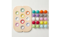 3 Pieces Educational Wooden Sensory Board Safe Sensory Board with Pom-Poms Tabletop Toy Fine Motor for Toddlers, Preschoolers, Kids, Playroom, Classroom, Homeschool