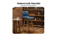Rotating Bar Stool with Spine Supportrest Footrest Included Counter Chair Stable Base Vintage Design for Homeowners, Bistro