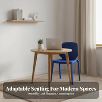 Armless Stackable Chair Thickened Design Stackable Monobloc Chair Ergonomic Backrest Single-Piece Moldinging for Families, Cafe