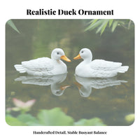 Waterproof Buoyant Duck Ornaments | Molded Feather Texture, Realistic Bird Styling, buoyant Ducks, for Ponds