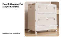 Foldable Wheeled Bin With casters Household Storage Large Capacity for Dorm Room