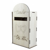 Wooden Wedding Card Box Decorative Slot Event Decor Cut Design