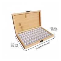 Wooden Watercolor Paint Organizer Multi-Grid Bamboo Paint Storage Box With Latch Art Supplies for Beginners