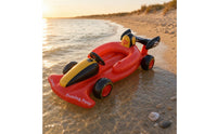 Safe Inflatable Race Car Oversized Pool Lounger with Steering Wheel Long-Lasting Car Pool Lounger Tear-Resistant for Beach