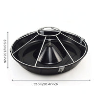 Round Piglet Feeding Trough Anti-Rooting Pig Feeder with Wire Guard Piglet Feeder with Metal Frame for Pigs