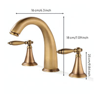 Two Handle Washroom Faucet Deck Mounted Split Style Faucet Sturdy for Vanity