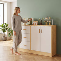 Storage Cabinet Freestanding Storage Cabinet with Doors and Shelves Modern Sideboard for Living Room, Kitchen, Drink Area
