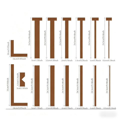 15 Pieces T Ruler Template Set DIY T Ruler Set Lightweight for Scrapbooking