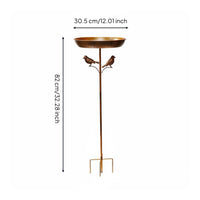 Avian Figure Bath Outdoor Metal Avian Bath Stake Weather-Resistant for Courtyard