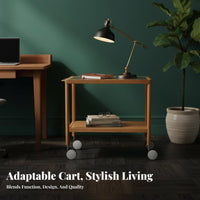 2-Tier Rolling End Table Nordic Design Serving Cart Multi-Functional for Kitchen
