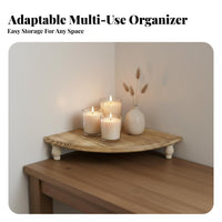 Fan-Shaped Riser Tray Space-Saving Corner Riser Shelf Versatile Display Represent Decor Lovers, Homeowners, Desktop, Kitchen Counter, Living Room