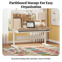Adjustable Desk and Chair Set Tilting Desktop children's Furniture Ergonomic Design Built-in Storage for schoolwork, Playroom