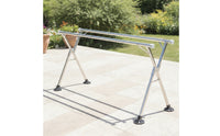 Double-Rod Clothes Drying Rack Freestanding Clothing Drying Rack Wind-Resistant Space-Saving for Balcony, Patio