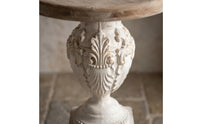Accent Table with Pedestal Base Carved Round Side Table Decorative for Boutique