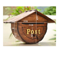 Vintage Mailbox Rustic Wooden Mailbox Waterproof for Garden