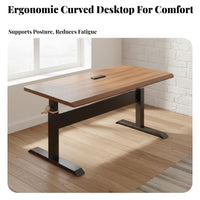 Ergonomic Computer Workstation Hand Crank Standing Desk Height Adjustable Desk Solid Wood Computer Table Workstation Desk Suitable for Gift Giving Home Office