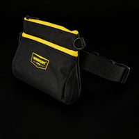 Tool Waist Bag Yellow Trim Zippered Waist Bag Multiple Pockets