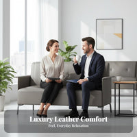 Modern Design Upholstered Loveseat and Armchair Minimalist aesthetic Reception Seating space-saving Size Commercial Furnishing Comfortable Cushioning for Business Owners, Employees, Office Managers, Waiting Room