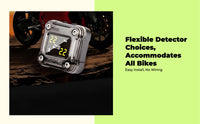 Motorcycle Tire Pressure tracking System, cordless TPMS, instant LCD display, waterproof, paired sensors, enhanced safety