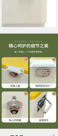 现货新款批发户外露营野餐 冷藏箱保温箱30L食品保鲜保冷便捷车载