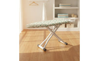 Padded Standing Ironing Board Space-Saving Ironing Board with Tray Compact Stable for Laundry Room, Apartment, Home