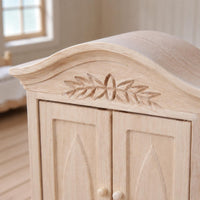 1:12 Dollhouse Wardrobe Handcrafted Unfinished Mini Wardrobe Wooden Home Decor for Model Scene