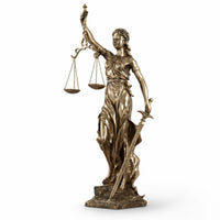 Justice Statue with Balance and Blade Tabletop Sculpture Sculpted for Judges
