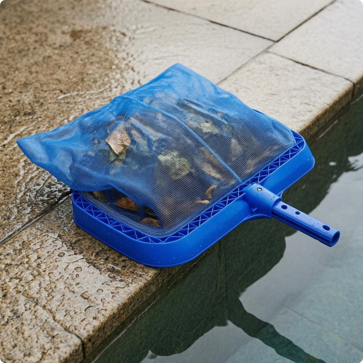 Pool Foliage Skimmer Detachable Handle Deep Bag Skimmer Rectangular Frame