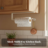 Under-Shelf Paper Towel Rack no-drillNo-Cost Installation for Pantry, Office, Renters