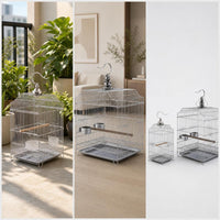 Stainless Stainless Steel Birdcage Cage Easy to Clean Birdcage Cage with Pull-out Tray Heavy Duty for Finches