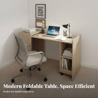 Foldable Wheeled Desk Foldable Design Folding Table Space-Saving adaptable for Apartment Dwellers, Home Office, Dorm Room