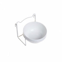 Ceramic Cat Bowl with Holder Spill Proof Crate Food and Water Dish for Cats
