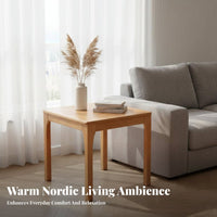Nordic design Square Wooden Accent Table firm Wood Construction Household Furniture Minimalist Design Nightstand adaptable for Apartment Dwellers, Interior Designers, Living Room, Lounge Area, Bedroom, Hallway