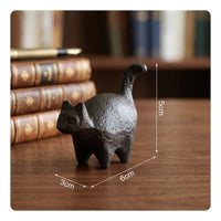 Cast Iron Cat Paperweight Raised Tail Standing Cat Paperweight Decorative