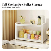 2-Tier Countertop beveragewareboard Multifunctional 2-Tier Display Shelf Transparent View