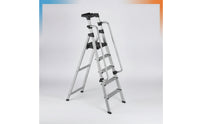Aluminum Step Ladder with Tool Tray Anti-Slip Ladder with Tool Tray Lightweight Portable for Seniors, Garage, Closet