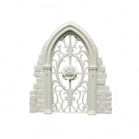 Arched Window Frame Wall Decor Brick-Textured Medieval Arched Window Vintage