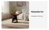 Round Nightstand with Cat hideaway Minimalist Aesthetic Cat Condo End Table