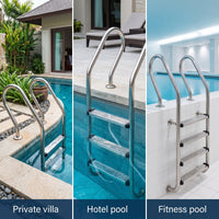 Stainless Steel Pool Ladder Step with Screws Universal Pool Ladder Step Replacement Sturdy Hardware Corrosion-Resistant