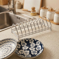 Stainless Steel Dish Rack with Plate, Bowl and Drain Rack, Modern Minimalist Style Countertop Installation Kitchen Sink Organiser