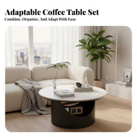 double-level circular table Sintered Stsingle Top Home Furniture Minimalist Design Sturdy Construction for Lounge