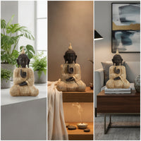 Seated Buddha Statue Zen Resin Buddha Figurine Minimalist for Desks