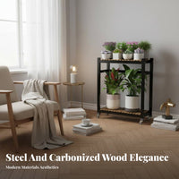 Multi-Tier Rolling Plant Rack Space-Saving Multi-Level Rolling Planter cart Stable Base Artistic Design for Gardeners, Bedroom