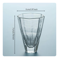 Japanese and Design Sake Glass Elegant Design Hammered Glass Beverage Vessel