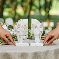 Horse Bookends Distressed Horse Head Sculpture Vintage Decor for Bookshelf, Mantel
