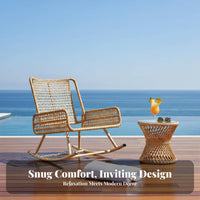 Ergonomic Rocking Lounger Relaxing Motion Leisure Furniture Full physique Support Removable Padding for Seniors, spineyard, Lawn