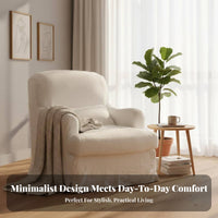 Wabi-Sabi Aesthetic plump Single Sofa Nordic Design Living Room Furnishing cleanable Cover Armchair Minimalist design for Guesthouse Owners, Homeowners, Readers, Bedroom, perusing corner, Small Spaces, Office