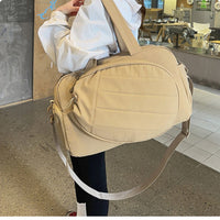 Detachable Strap Quilted Sports Bag Zippered Padded Duffel Bag